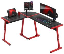 Huzaro Hero 6.0 Gamer sarok asztal 147 x 112 x 74 cm - Fekete / Piros (HZ-HERO 6.0 RED) (HZ-HERO 6.0 RED)