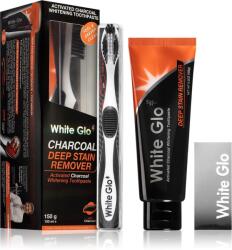 White Glo FEHÉR GLO Deep Ftain Remover Faszén 100 ml + ecset és fogakkal ellátott kefék (9319871001070) (9319871001070)