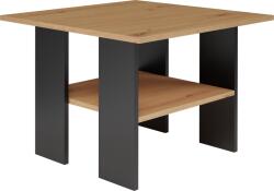 Lumarko WM-Meble Topeka Dohányzóasztal - Tölgy/Fekete (MODERNA ART/CZERŃ Top) (MODERNA ART/CZERŃ Top)