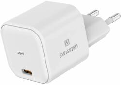 SWISSTEN 22037010 1x USB Type-C GaN Hálózati töltő - Fehér (45W) (8595217483798) (8595217483798)