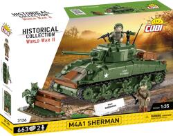 Cobi Blocks M4A1 Sherman tank 663 darabos építő készlet 2 figurával (COBI-3126) (COBI-3126)