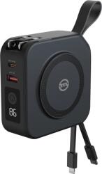 Mobile Origin Travel Charger Powerbank Lightning és USB-C Kábellel - 10 000 mAh (PBT-02L-BLK) (PBT-02L-BLK)