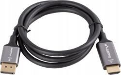 Lanberg CA-DPHD-20CU DisplayPort 1.2 - HDMI 2.0 4K 60Hz kábel 1m - Ezüst (CA-DPHD-20CU-0010-BK) (CA-DPHD-20CU-0010-BK)