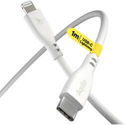 Aqiila CS21 USB-C apa - Lightning apa 2.0 Adat és töltő kábel 1m - Fehér (AQCBPBIC3SI836) (AQCBPBIC3SI836)