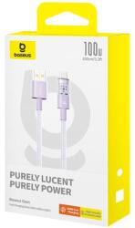 Baseus Gem USB-A apa - USB-C apa Adat és gyorstöltő kábel 1m - Lila (P10373002511-00) (P10373002511-00)