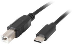 Lanberg USB-C apa - USB-B apa Adatkábel 1.8m - Fekete (CA-USBA-13CC-0018-BK) (CA-USBA-13CC-0018-BK)