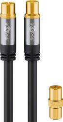 Goobay 70346 Premium Koax TV antenna kábel 1m - Fekete (70346) (70346)