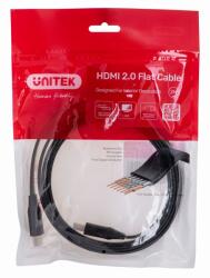 Unitek Lapos HDMI 2.0 apa - HDMI 2.0 apa Kábel 2m - Fekete (C11063BK-2M) (C11063BK-2M)