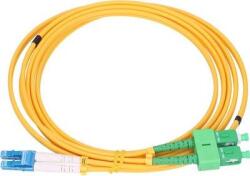 Extralink PATCHCORD LC/UPC-SC/APC SM G. 657A1 DUPLEX 3.0MM 2M - 2 m InfiniBand és száloptikai kábel 2x SC 2x LC FTTH Sárga (EX. 1384) (EX.1384)