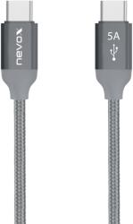 Nevox USB-C apa - USB 2.0-C apa Adat- és töltőkábel 2m - Ezüst (1654) (1654)