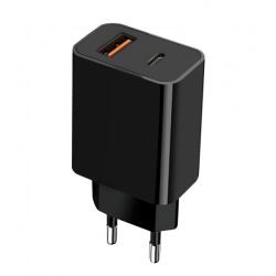 Vakoss MY6635K USB Type-A / USB Type-C Hálózati töltő - Fekete (20W) (MY6635K) (MY6635K)