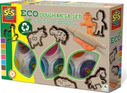 SES Creative Eco dough mega set Modellező gyurma Kék, Barna, Zöld, Narancssárga, Lila, Vörös, Sárga (1249199) (1249199)
