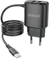 Dudao A2Pro 2x USB-A hálózati töltő + USB-C kábel fekete (6970379610299) (A2ProEU) (A2ProEU)