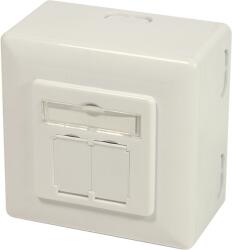 LogiLink Cat. 6 fali konnektor, 2x RJ45 árnyékolt, hátsó dobozzal, fehér (NP0006A) (NP0006A) (NP0006A)