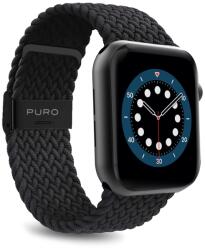Puro Loop Band Apple Watch S1/S2/S3/S4/S5/S6/S7/S8/S9/SE Szövet szíj 38/40/41mm - Fekete (AW40LOOPBLK) (AW40LOOPBLK)