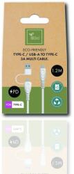 BIOnd Type-C és USB-A - Type-C kábel Környezetbarát, lebomló anyagokból 1, 2m (BIO-CT-TC) (BIO-CT-TC) (BIO-CT-TC)