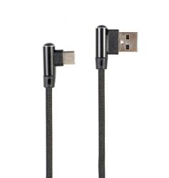 Gembird USB2J USB-A apa - USB-C apa 90° 2.0 Adat és töltő kábel - Fekete (1m) (CC-USB2J-AMLCML-1M) (CC-USB2J-AMLCML-1M)