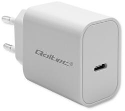 Qoltec 52375 Super Quick 1x USB Type-C Hálózati töltő - Fehér (20W) (52375) (52375)