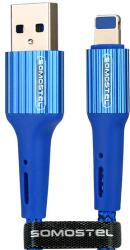 Somostel 025928 USB-A apa 3.0 - Lightning apa Adat és töltőkábel - Kék (1m) (025928) (025928)