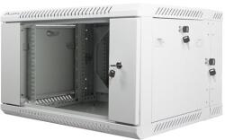 Lanberg 19" Fali rack szekrény 6U 600x600mm - Szürke (WF02-6606-10S) (WF02-6606-10S)