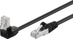 Goobay CAT 5e patch kábel 1x 90°-os szögben, F/UTP, fekete 10m (94191) (94191)