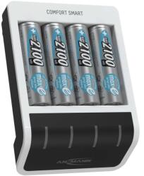 ANSMANN Comfort Smart 4x AA/AAA NiMH Akkumulátor gyorstöltő + 4db elem (4x AA - 2100mAh) (1001-0092-01) (1001-0092-01)