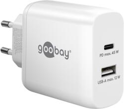 Goobay 65412 1x USB Type-C / 1x USB Type-A Hálózati töltő - Fehér (45W) (65412) (65412)