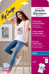 Avery Zweckform A4 Textilre Vasalható Fólia Világos Színű Textilekhez - (10 db / csomag) (MD1002) (MD1002)