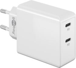 Goobay 61758 2x USB-C Hálózati töltő - Fehér (36W) (61758) (61758)