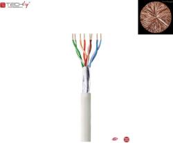 TECHLY ITP-C6F-FL-100 hálózati kábel Szürke 100 M Cat6 F/UTP (FTP) (025657) (025657)