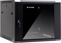 NETRACK 9U 19" fali rack szekrény 600x600mm levehető oldalú fekete (019-090-66-022) (019-090-66-022) (019-090-66-022)