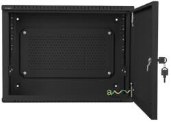 Lanberg 19" Fali rack szekrény 4u+3u 540x400 - Fekete (WAF1-5203-04-00B) (WAF1-5203-04-00B)