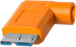 Tether Tools USB Type-C apa - Micro USB Type-B apa Adatkábel (90˚ csatlakozó) - Narancssárga (9.4m) (CUC31RB-ORG) (CUC31RB-ORG)