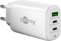 Goobay 65408 PD GaN USB-A / 2x USB-C Hálózati töltő - Fehér (65W) (65408) (65408)