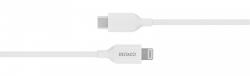 Deltaco IPLH-451 USB-C apa - Lightning apa 2.0 Adat és töltő kábel 1m - Fehér (IPLH-451) (IPLH-451)