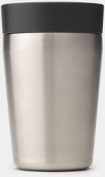 Brabantia Make&Take Insulated Flask duplafalú termoszbögre 200 ml, hideg és meleg italok számára, szivárgásmentes, snap lid fedél, r. m. acél, sötétszürke - 228728 (228728) (228728)