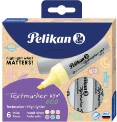 Pelikan Pelikan Textmarker 490 eco Set aus 6 Pastell-Farben im Etui (823432) (823432) (823432)