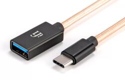 ifi USB-C apa - USB-A anya 3.0 OTG Kábel - Fekete/Arany (0.12m) (TYPE-C OTG) (TYPE-C OTG)