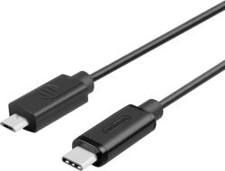 Unitek USB-C apa - MicroUSB apa Adat- és töltőkábel 1m - Fekete (Y-C473BK) (Y-C473BK)