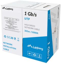 Lanberg UTP CAT5e Patch kábel 305m - Sárga (LCU6-10CC-0305-Y) (LCU6-10CC-0305-Y)