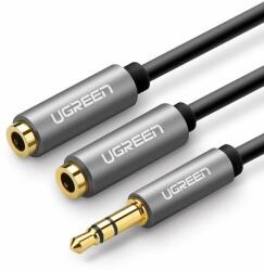 UGREEN Ugrenn 10532B 3.5mm Jack apa - 2x 3.5mm Jack anya Kábel (0.2m) (10532B-UGREEN) (10532B-UGREEN)