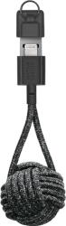 Native Union USB-A apa - Lightning apa 2.0 Adat és töltő kábel - Fekete (0.15m) (KEY-L-CS-BLK-NP) (KEY-L-CS-BLK-NP)