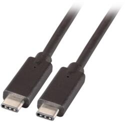 M-CAB 7001331 USB-C apa - USB-C apa 3.2 Gen 2 Adat és töltő kábel - Fekete (1m) (7001331) (7001331)