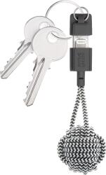 Native Union USB-A apa - Lightning apa 2.0 Adat és töltő kábel - Fekete/Fehér (0.15m) (KEY-L-ZEB-NP) (KEY-L-ZEB-NP)