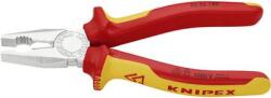 KNIPEX VDE kombinált fogó 180 mm, vágási érték: közepes/kemény huzal 3, 4/2, 2 mm, vörösréz/alumínium 12 mm, Knipex 03 06 180 (03 06 180 SB) (03 06 180 SB)