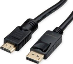 Roline DisplayPort 1.2 kábel HDMI kijelzőhöz - UHD, fekete, 10 m (11.04. 5777) (11.04.5777)