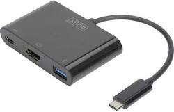 ASSMANN HDMI / USB Átalakító [1x USB-C dugó - 1x HDMI alj, USB 3.2 Gen 1 A alj, USB-C alj] Fekete (DA-70855) (DA-70855)