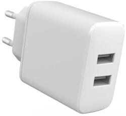 eSTUFF Infinite 2x USB Type-A Hálózati töltő - Fehér (24W) (ES637005) (ES637005)