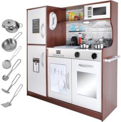 Kruzzel 22114 XXL Fa játék konyha + tartozékok, barna (5900779944121) (5900779944121)