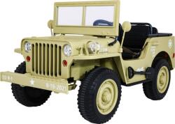Ramiz Retro Katonai 4x4 24V Elektromos autó - Bézs (PA. JH-101.24V. BEZ) (PA.JH-101.24V.BEZ)